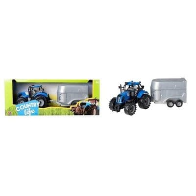 Country Life Push-A-Long Tractor & Trailer - Blue