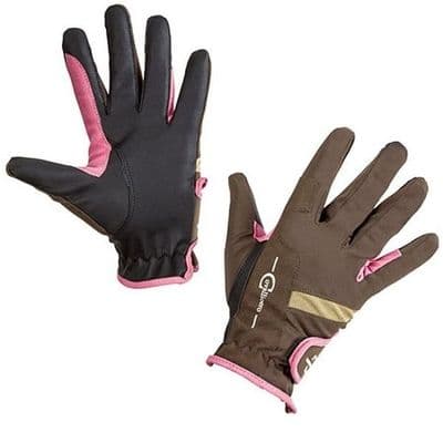 Covalliero Cora Gloves Riding Gloves - Brown & Pink