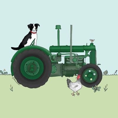 Emma Lawrence Field and Farm Greeting Card - Green Tractor