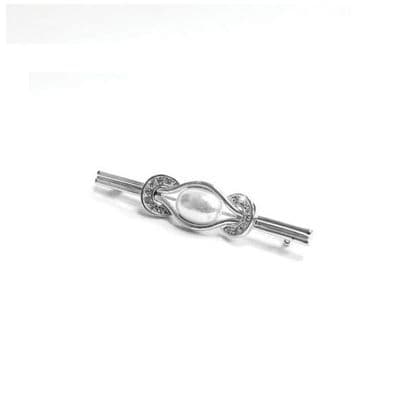 Equetech Pearl & Horseshoe Stock Pin - Silver