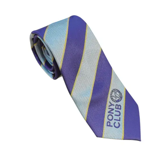 Equetech Pony Club Self-Tie Tie - Blue/Yellow/Purple