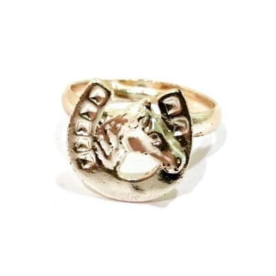 Gray's Horse Head & Horse Shoe Ring