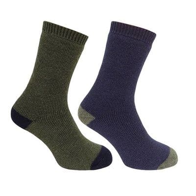 Hoggs of Fife  Country Short Sock Twinpack - Navy/ Green