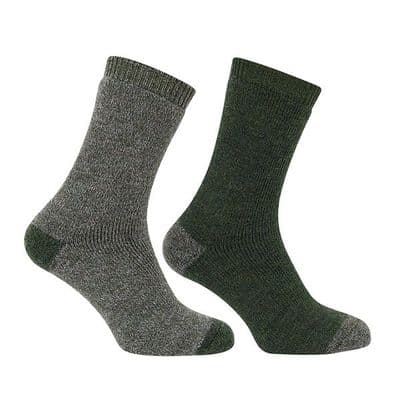 Hoggs of Fife  Country Short Sock Twinpack - Tweed/Loden