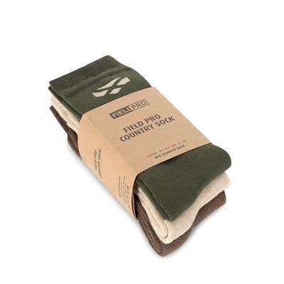 Hoggs of Fife Field Pro Country Sock - Olive UK 7-12  (Pack of 3)