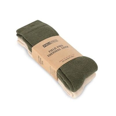 Hoggs of Fife Field Pro Thermal Sock - Olive - UK 7-12 (Pack of 2)