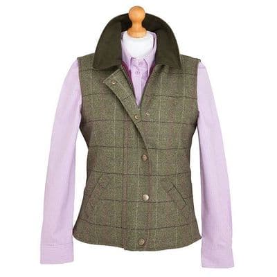 Hoggs of Fife Ladies Caledonia Green Tweed Waistcoat