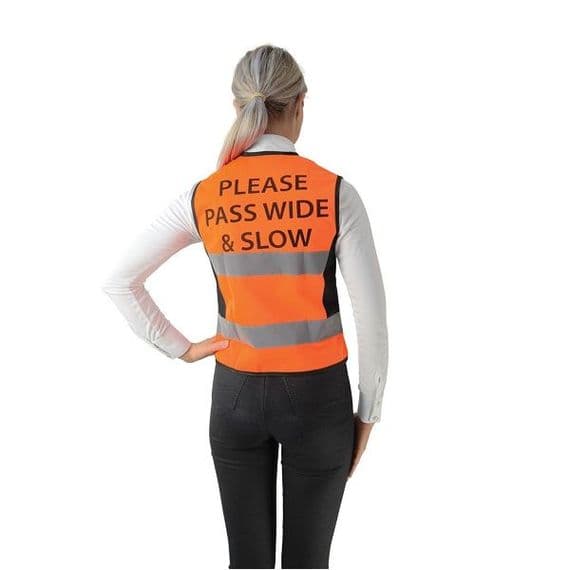 Hy Equestrian HyVIZ Waistcoat - Please Pass Wide & Slow - Orange