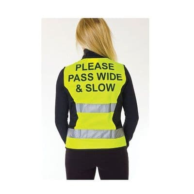 Hy Equestrian HyVIZ Waistcoat - Please Pass Wide & Slow - Yellow
