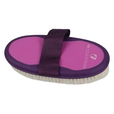 Hy Equestrian Pro Groom Goat Hair Body Brush - Purple/Pink