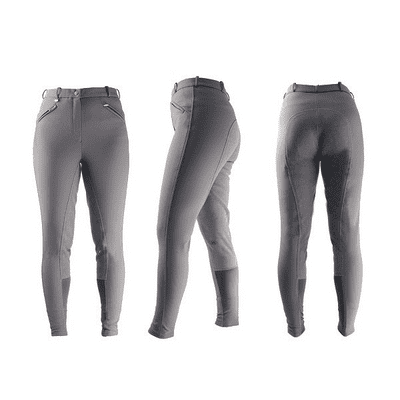 Hy Equestrian Softshell Winter Breeches - Grey