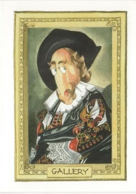 Kates Art Comedy Equine Blank Greeting Card 'Old Schoolmaster'