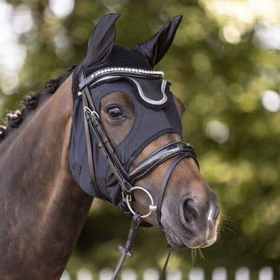 Lami-Cell Titanium Fly Mask with Ears - Black