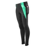 Legacy Junior Riding Tights - Black & Mint