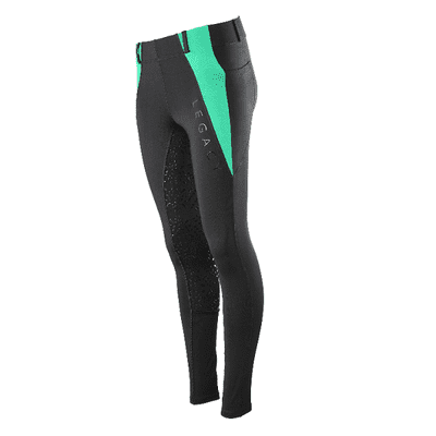 Legacy Junior Riding Tights - Black & Mint