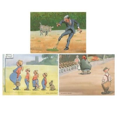 Malcolm Coward Comedy Blank Greeting Cards Pack of Three