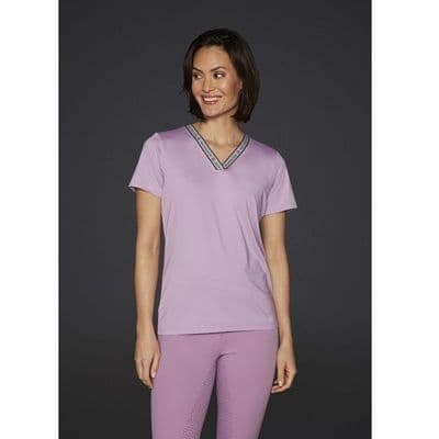 Mountain Horse Active Stripe Tech Tee - Mauve