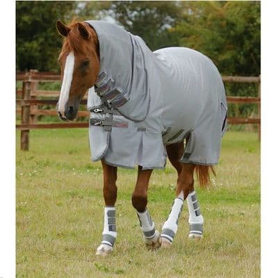 Premier Equine Bug Buster Fly Rug with Belly Flap - Silver