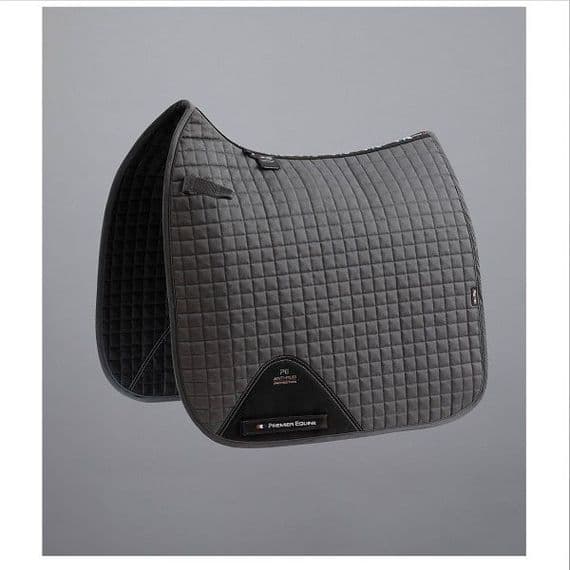 Premier Equine Close Contact Cotton Dressage Saddle Pad - Grey