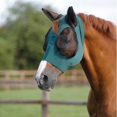 Premier Equine Comfort Tech Lycra Fly Mask - Green