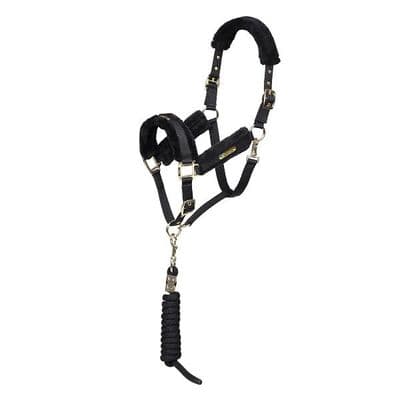 Shires ARMA Logo Headcollar & Lead Rope Set - Black