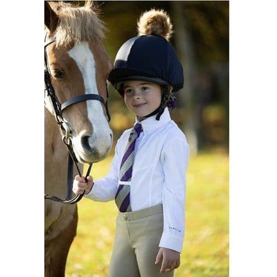 Shires Aubrion Junior Long Sleeve Tie Shirt - White