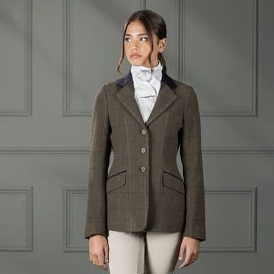 Shires Aubrion Ladies Saratoga Tweed Jacket - Green Check