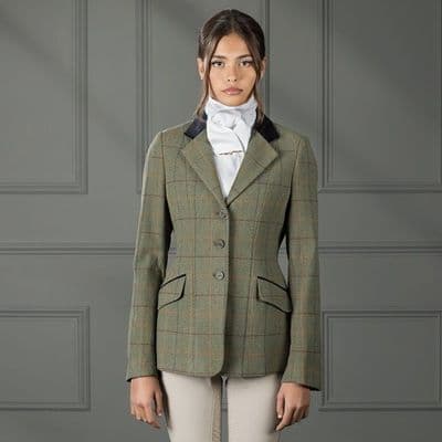 Shires Aubrion Ladies Saratoga Tweed Jacket - Red/Yellow/Blue Check