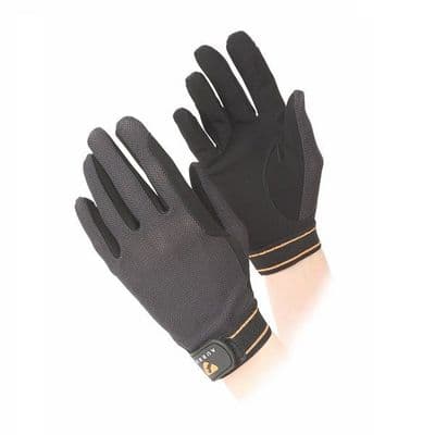 Shires Aubrion Mesh Riding Gloves - Black