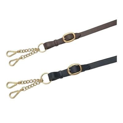 Shires Blenheim Leather Lead Rein & Newmarket Chain - Small