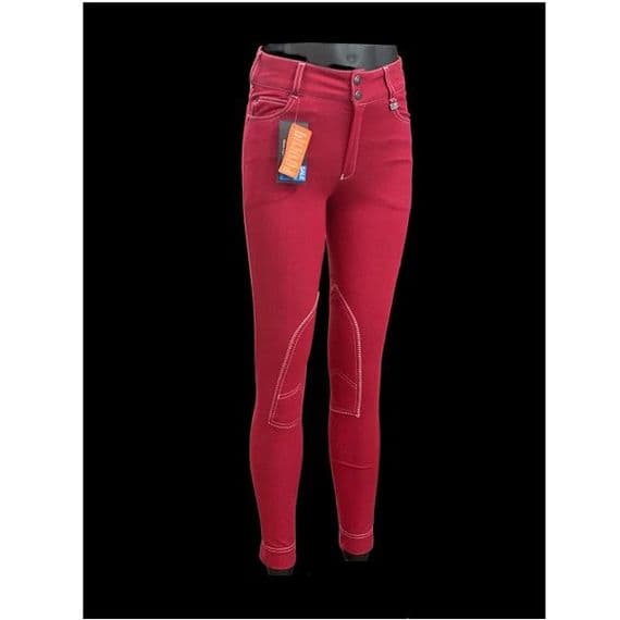 Shires SaddleHugger Jean Style Maid's Jodhpurs - Raspberry