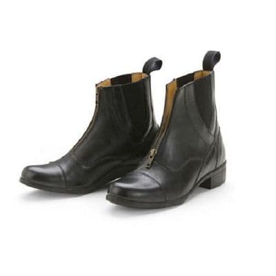 Shires Wessex Junior Leather Paddock Boots - Black