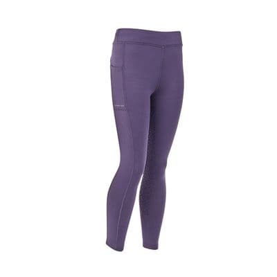 Shires Young Rider Aubrion Shield Riding Tights - Purple
