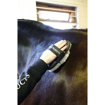 Supreme Products Pro Groom Bend Goat Hair Body Brush - Black/Gold