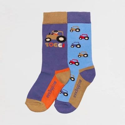 Toggi Higgins Childrens Socks - Blue Mix (Pack of Two)