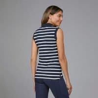 Toggi Lucille Sleeveless Polo Shirt - Navy Stripe