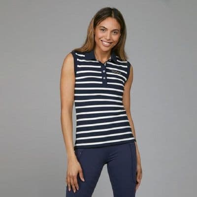 Toggi Lucille Sleeveless Polo Shirt - Navy Stripe