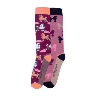 Toggi Poodle Design Womens Socks (Pack of 2)
