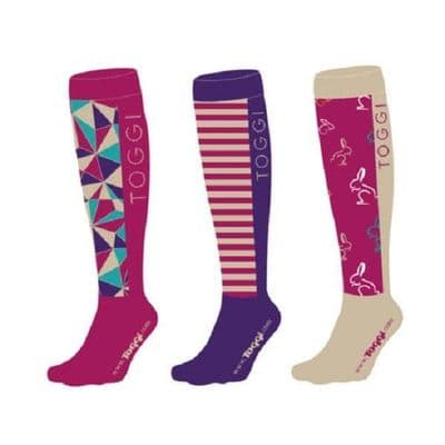 Toggi Rabbit Design Socks - Pink/Purple (Pack of 3)