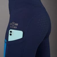 Toggi Sculptor Stripe Full Seat Ladies Riding Tights - Navy