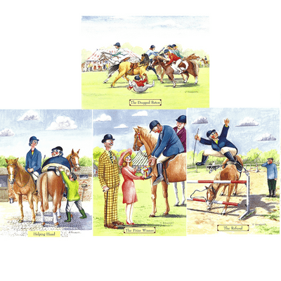 Vic Bowcott Humorous Blank Greeting Cards Pack of 4