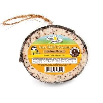 Walter Harrisons Half Coconut Suet Feeder - Mealworm