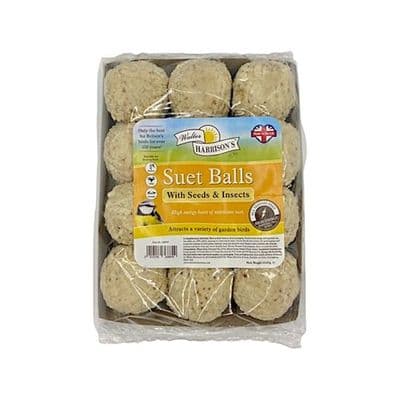 Walter Harrisons Suet Balls Seeds and Mealworms Pack of 12