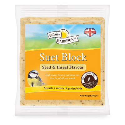 Walter Harrisons Suet Block With Added Seeds & Insects - 300g