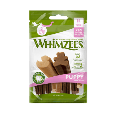 Whimzees Puppy Dental Treat XS/S (Puppies 2-9kg)