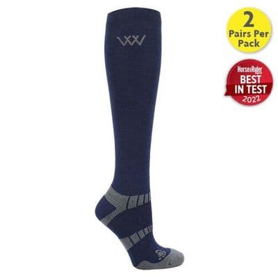 Woof Wear Long Riding Socks - Navy (Pack of 2)