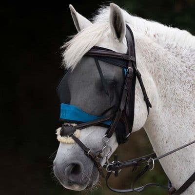 Woof Wear Ride On Fly Mask- Black/Turquoise