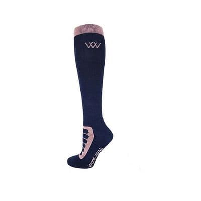 Woof Wears Long Bamboo Tech Sock - Navy/Rose (Pack of 2)