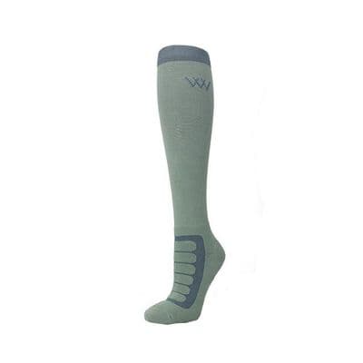 Woof Wears Long Bamboo Tech Sock - Sage/Silver (Pack of 2)