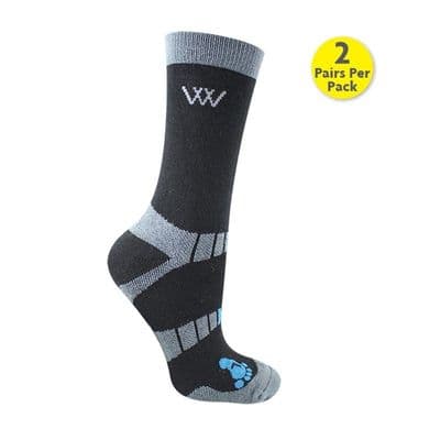 Woof Wears Short Bamboo Waffle Socks - Black (Pack of 2)